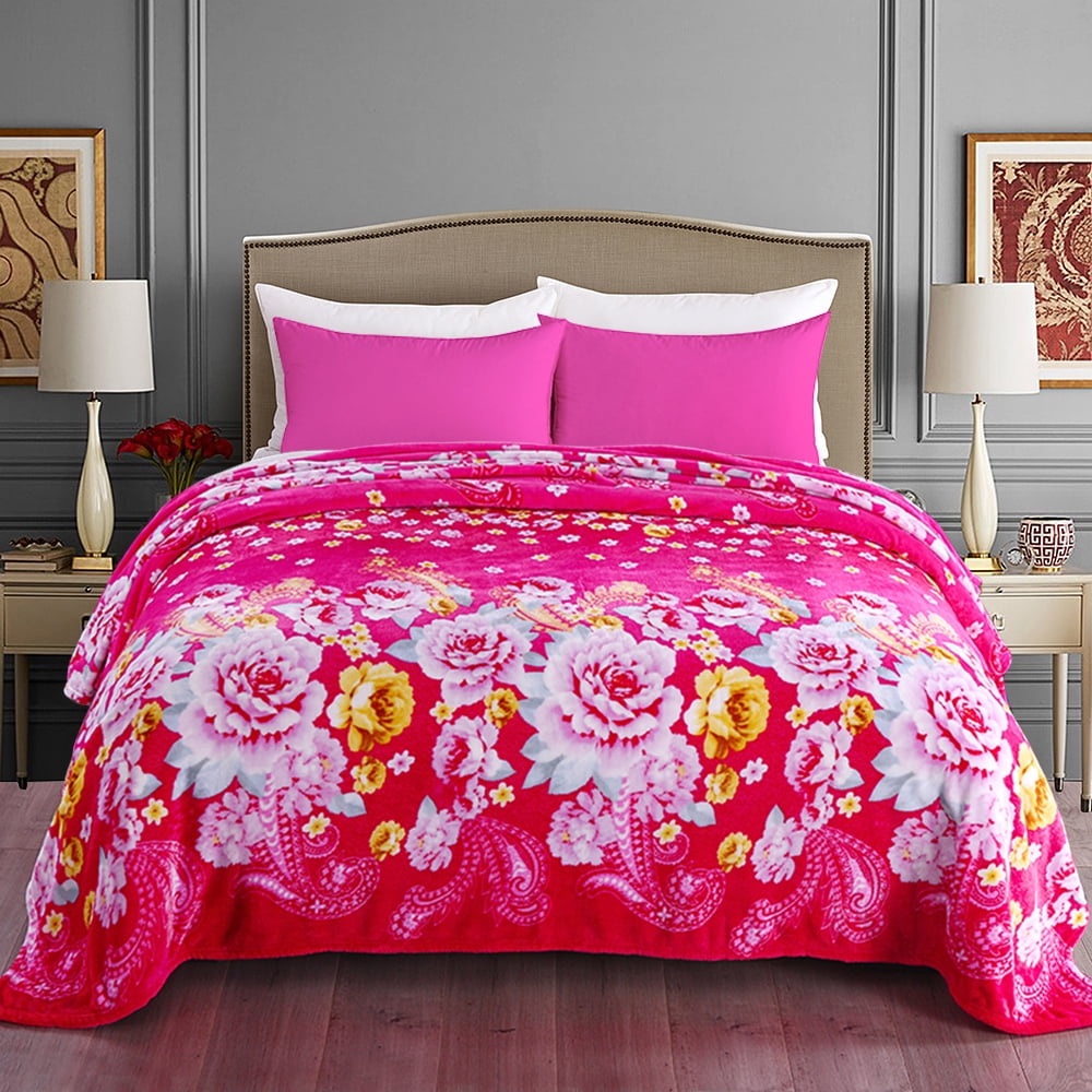 JML Lightweight Soft Plush Fleece Blanket for Bed Sofa,Beauty Pattern Printed 79"X81"