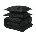 thumbnail image 1 of JML Lightweight Tufted Comforter Set Embroidery Geometric Comforter Sets for All Season Black King 3 Piece, 1 of 5