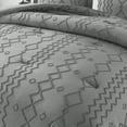 thumbnail image 1 of JML Lightweight Tufted Comforter Set Embroidery Geometric Comforter Sets for All Season Dark Grey King 3 Piece, 1 of 5