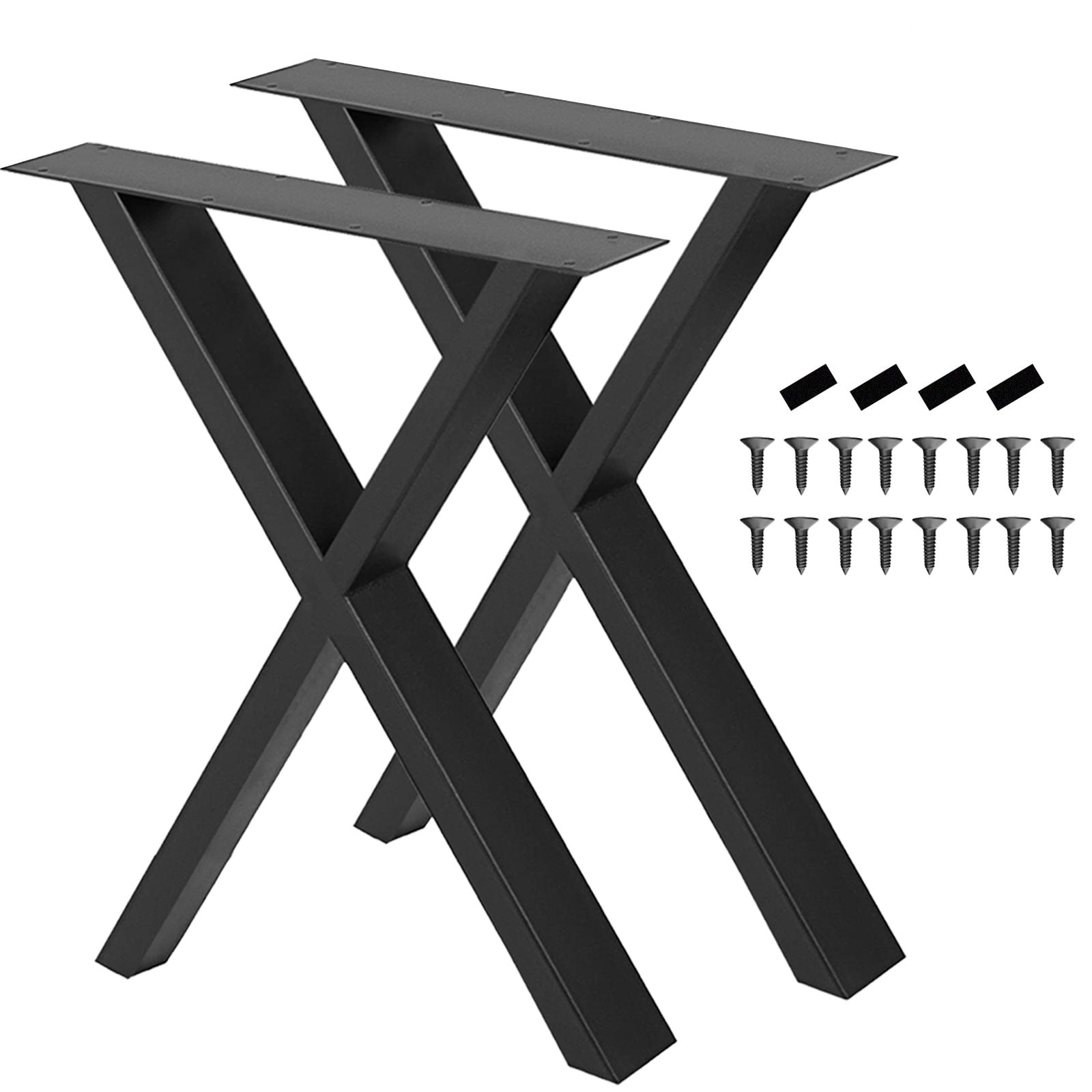 2-Pack Adjustable Table Clamp Legs – F-Shape Metal Desk Legs, Black 71cm (28in) Iron Bench Legs With Floor Protectors For DIY Furniture & Consoles