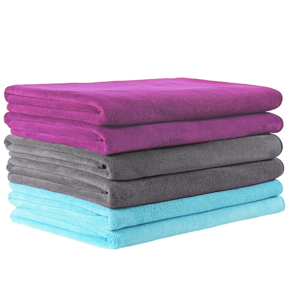 JML Microfiber Bath Towel Set(6 Pack,27" x 55") Absorbent,Fast Drying Towels for Bath, Multicolor