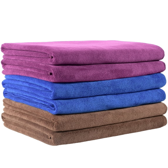JML Microfiber Bath Towel Set(6 Pack,27" x 55") Absorbent,Fast Drying Towels for Bath, Multicolor