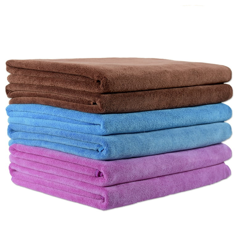 JML Microfiber Bath Towel Set(6 Pack,27 x 55) Absorbent,Fast Drying Towels  for Bath,Grey 