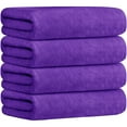 thumbnail image 1 of JML Microfiber Bath Towels, Bath Towel Set 4 Pack(30" x 60"), Oversized, Soft, Super Absorbent and Fast Drying Bathroom Towel Set for Sport, Fitness, Yoga (Violet), 1 of 9