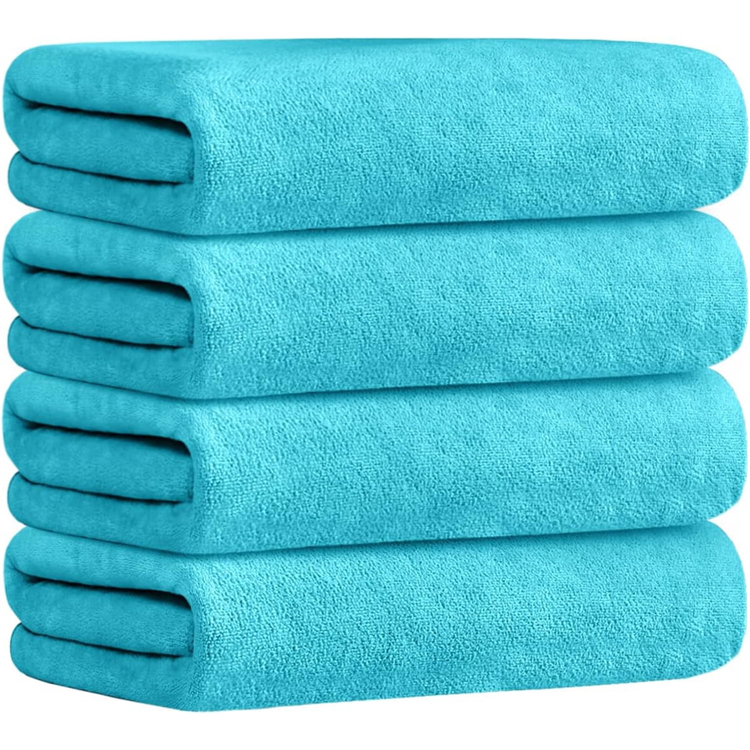 JML Microfiber Bath Towels, Bath Towel Sets 4 Pack(27" x 55") - Extra Absorbent, Fast Drying, Multipurpose for Bath, Swimming, Fitness, Sports, Yoga, Aquamarine