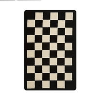 JML Non-Slip MicrofiberFabric & Rubber Doormat - Soft Entryway Rug for Home/Office (16"x24") - Easy Clean Door Mat for Indoor/Outdoor Use, Black And White Checkerboard
