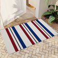 thumbnail image 1 of JML Non-Slip MicrofiberFabric & Rubber Doormat - Soft Entryway Rug for Home/Office (16"x24") - Easy Clean Door Mat for Indoor/Outdoor Use, Red And Navy Stripes, 1 of 6