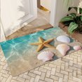 thumbnail image 1 of JML Non-Slip Microfiber & Rubber Doormat - Soft Entryway Rug for Home/Office (20"x32") - Easy Clean Door Mat for Indoor/Outdoor Use, Starfish and Seashells, 1 of 5