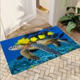 thumbnail image 1 of JML Non-Slip Microfiber & Rubber Doormat - Soft Entryway Rug for Home/Office (20"x32") - Easy Clean Door Mat for Indoor/Outdoor Use, Turtle and Fish, 1 of 5