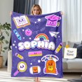 thumbnail image 1 of JML Personalized Blanket for students , Custom Throw with Name Blanket Personalized Gift for Christmas, Birthday, 1 of 3