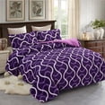 thumbnail image 1 of JML Plush Sherpa Bed Blanket, Fluffy & Soft, Reversible, Thick, King 79"x91",Purple Curve, 1 of 6