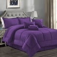 thumbnail image 1 of JML Purple King Comforter Set - 10 Pieces Bedding Set Bed in a Bag with Comforters, Sheets, Bed Skirt, Decorative Pillows, Pillowcases & Shams, 1 of 5