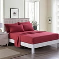 thumbnail image 1 of JML Queen Bed Sheet Set 6 Piece Burgundy,Soft Microfiber Fade & Stain Resistant Sheet Set, 1 of 6