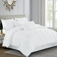 thumbnail image 1 of JML Queen Comforter Set 7 piece, White, Needle Stitch Pinch Pleat Design Comforter, 1 of 5