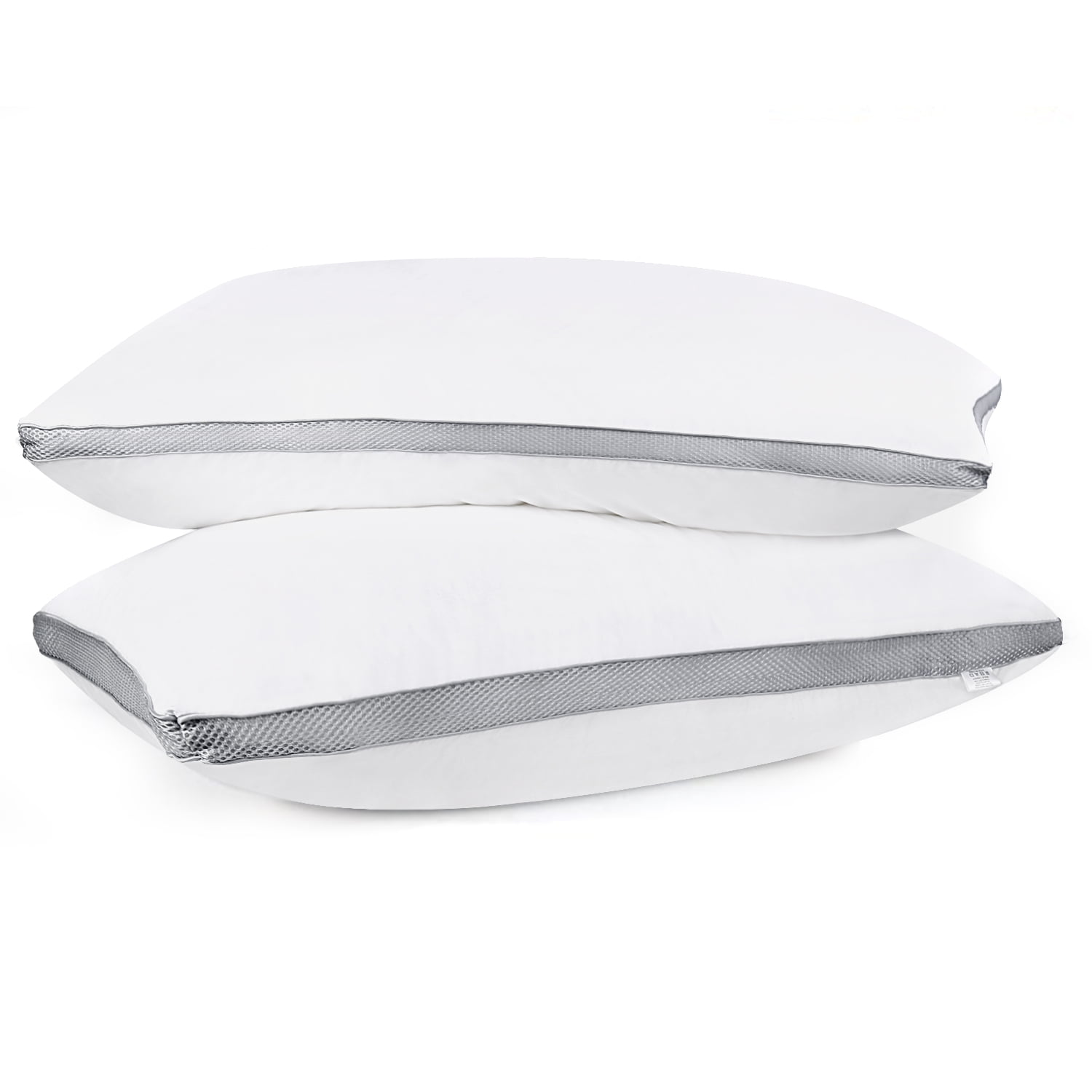 JML Queen Cotton Pillows 2Pack,Soft Gusseted Overstuffed Bed Pillows