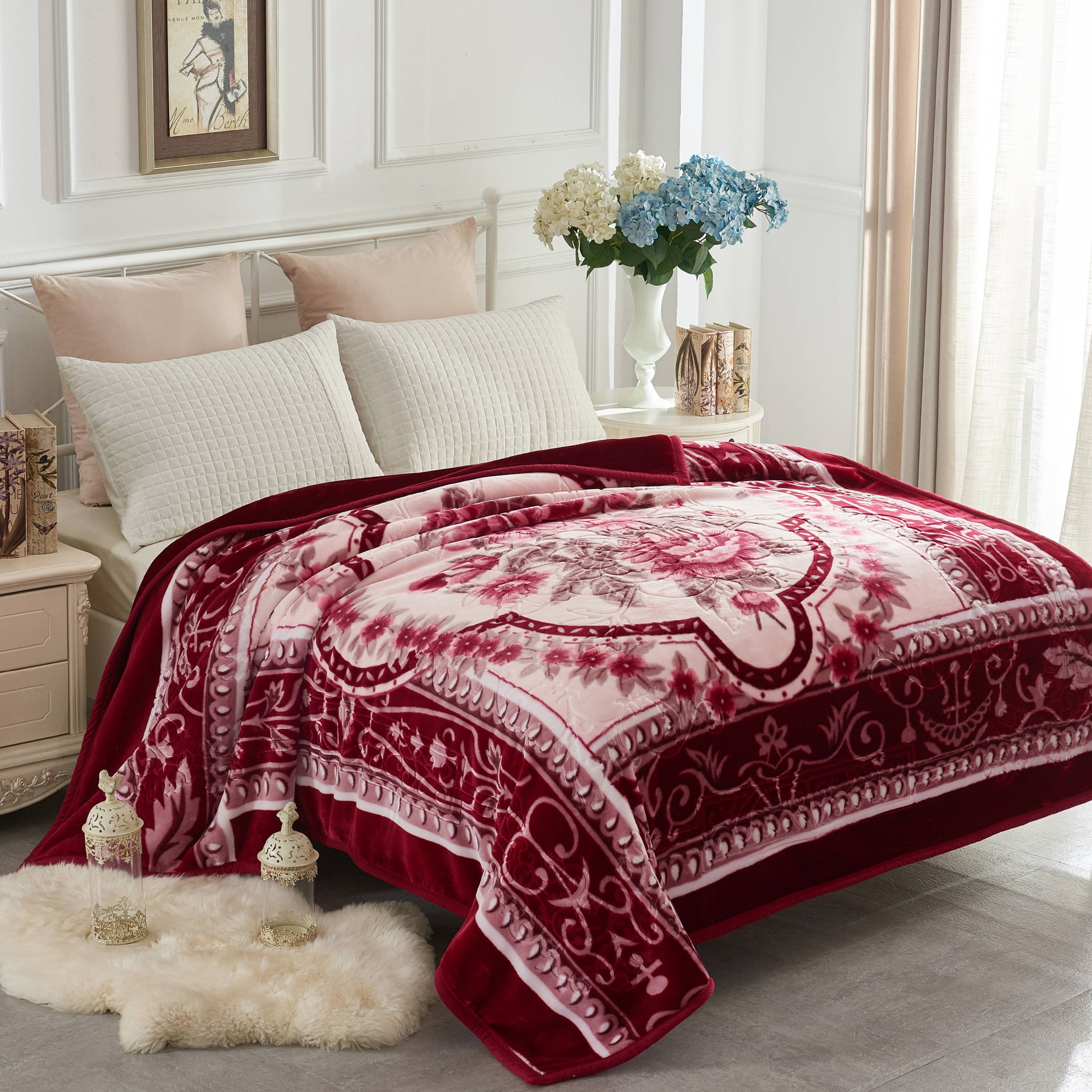 JML Queen Fleece Bed Blanket For Winter,520GSM Polyester Soft Fleece Blanket,77x87  