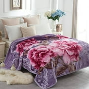 JML Queen Mink Plush Fleece Bed Blanket For Winter, 520GSM Silky Soft Warm Blanket,77x87