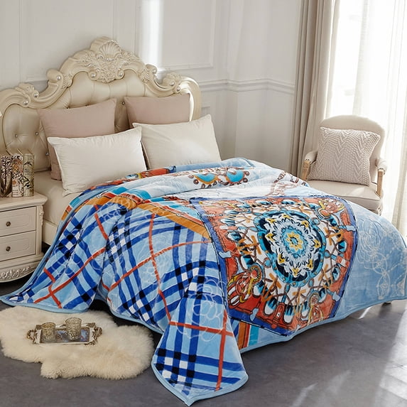 JML Queen SiZe Fleece Blanket 9 lb,2 Ply Soft Thick Winter Warm Plush Mink Blanket,79"x91"