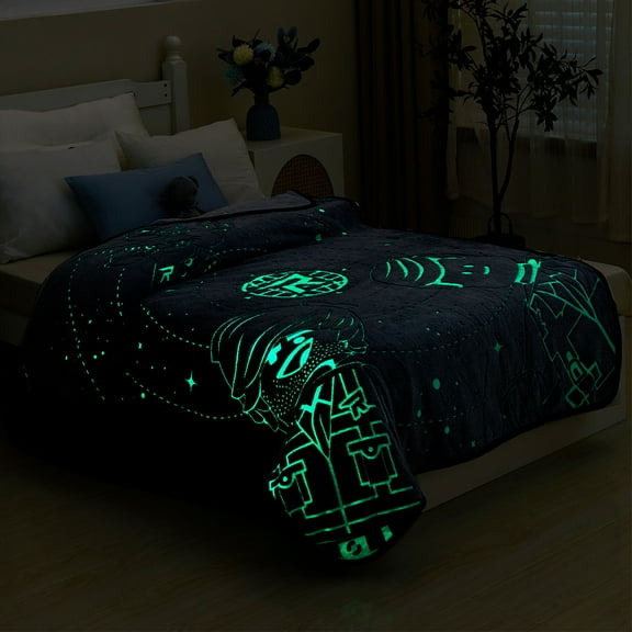 JML Queen Size Fleece Blanket, 1 Ply Lightweight Korean Style Plush Bed Blanket, 75" X 91"