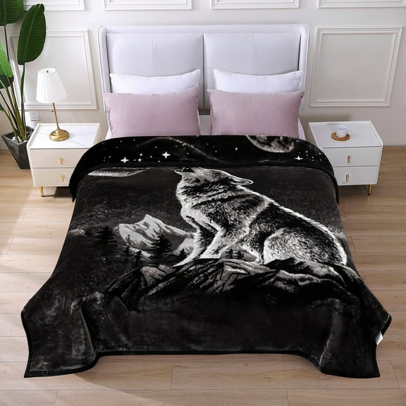 JML Queen Size Soft Warm Fleece Bed Blanket Reversible Thick Mink Blanket 75 x 87 inches,5lbs