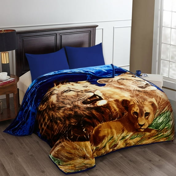 JML Queen Size Soft Warm Fleece Bed Blanket Reversible Thick Mink Blanket 75 x 87 inches,5lbs