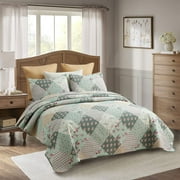 3 Piece Microfiber Quilt Set King 92x104,Soft Lightweight Coverlet,1 Quilt and 2 Shams