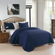 JML Quilt Set Queen 3 Piece Coverlet, Microfiber Embossed Bedspread with 2 Shams,88"x92"