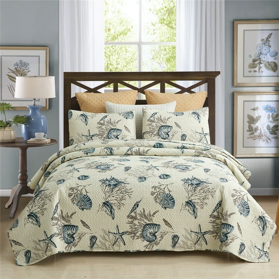 JML Quilt Set, Queen, Sandbeach, 3 Piece