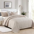 thumbnail image 1 of JML Quilt Set Queen Size 3 Piece,Microfiber Embossed Bedspread Beige,88"x92", 1 of 6