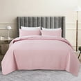 thumbnail image 1 of JML Quilt Set Queen Size Lightweight Bedspread, Soft Summer Quilt Bedding Set Coverlet for All Seasons with 3 Piece (1 Quilt, 2 Pillow Shams), Pink, 1 of 7