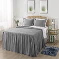 thumbnail image 1 of JML Ruffle skirt Bedspread Queen Size 4 Piece,Soft Microfiber Bed Skirt Coverlet 30" Long Drop, 1 of 6