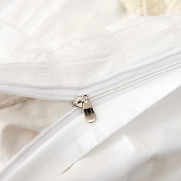 JML Seersucker Duvet Cover Set White - Queen