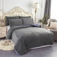 thumbnail image 1 of JML Sherpa Fleece Bed Blanket King 3 Pieces,Thick Warm Blanket,Grey,79" x 91",6.5lb, 1 of 5