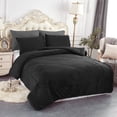 thumbnail image 1 of JML Sherpa Fleece Bed Blanket Queen 3 Pieces,Thick Warm Blanket,Black,75" x 83",5.7lb, 1 of 5