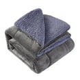 thumbnail image 1 of JML Sherpa Fleece Bed Blankets, Grey Thick Warm Borrego King Blanket for Bed, 79"x91", 1 of 7