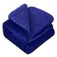 thumbnail image 1 of JML Sherpa Fleece Bed Blankets, Navy Thick Warm Borrego Queen Blanket for Bed, 75"x83", 1 of 7