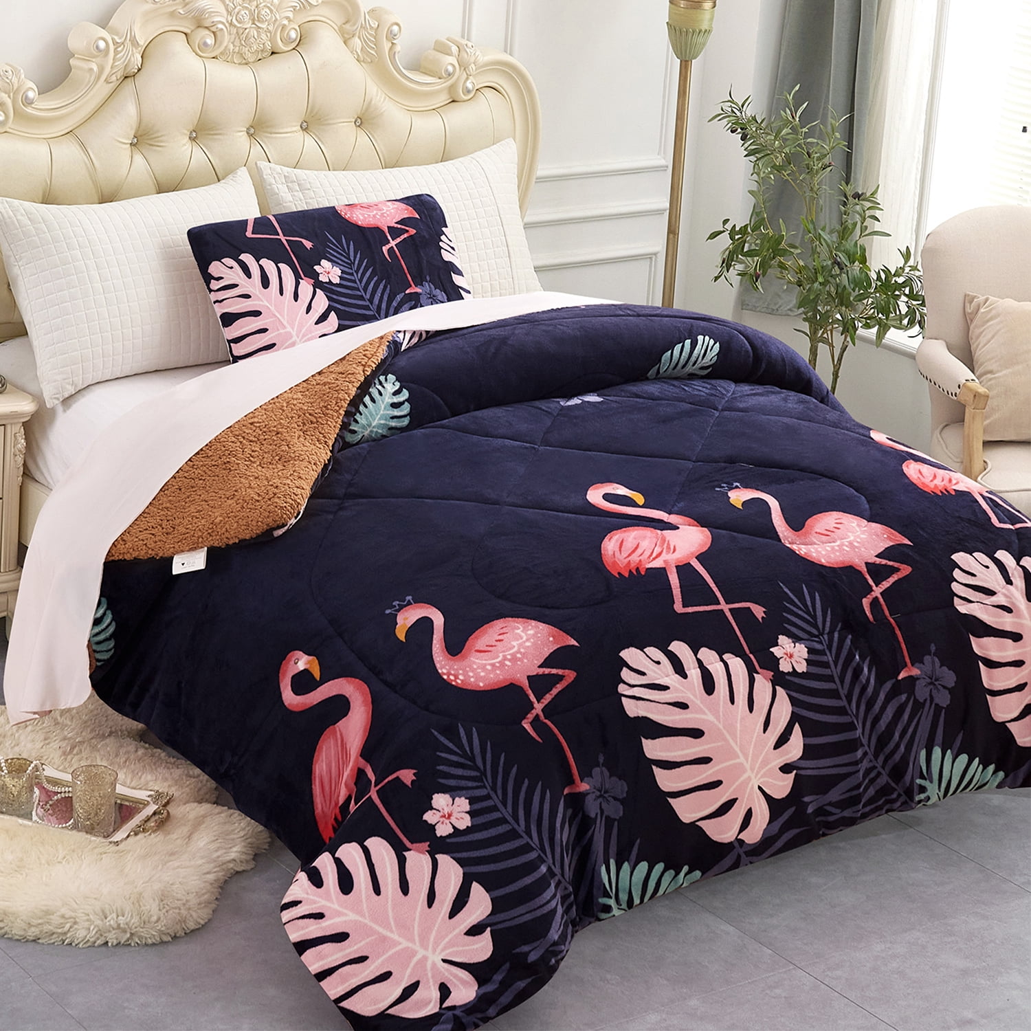 JML Soft 2 Piece Sherpa Bed Blanket Thick Warm Borrego Blanket Twin 60 x80 Walmart