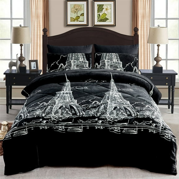 JML Soft 3 Piece Sherpa Blanket,Thick Warm Plush Borrego Bed Blanket,Queen 75"x 83"