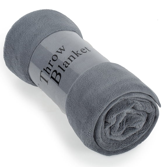 Throw Blanket 50"x60" Soft Flannel Fleece Lap Throw Blanket for Sofa Couch Travel (2 Pack)