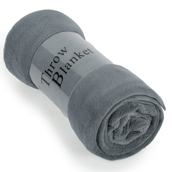 Throw Blanket 50"x60" Soft Flannel Fleece Lap Throw Blanket for Sofa Couch Travel (2 Pack)