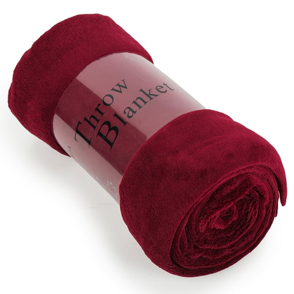 JML Soft Flannel Fleece Throw Blanket, Red, Standard Throw (2 Pack)