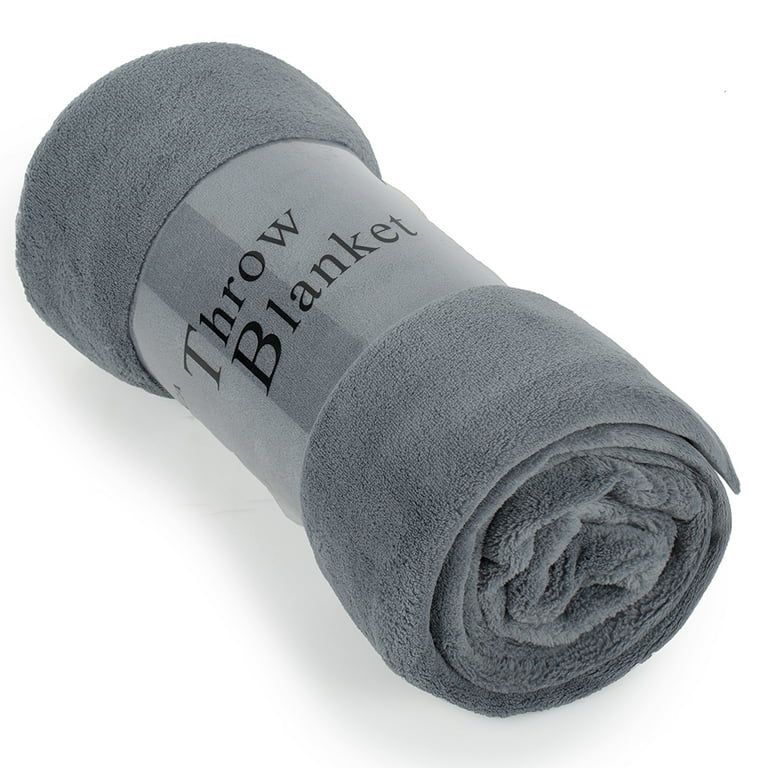 JML Soft Flannel Fleece Throw Blanket Solid Gray Standard Throw Walmart