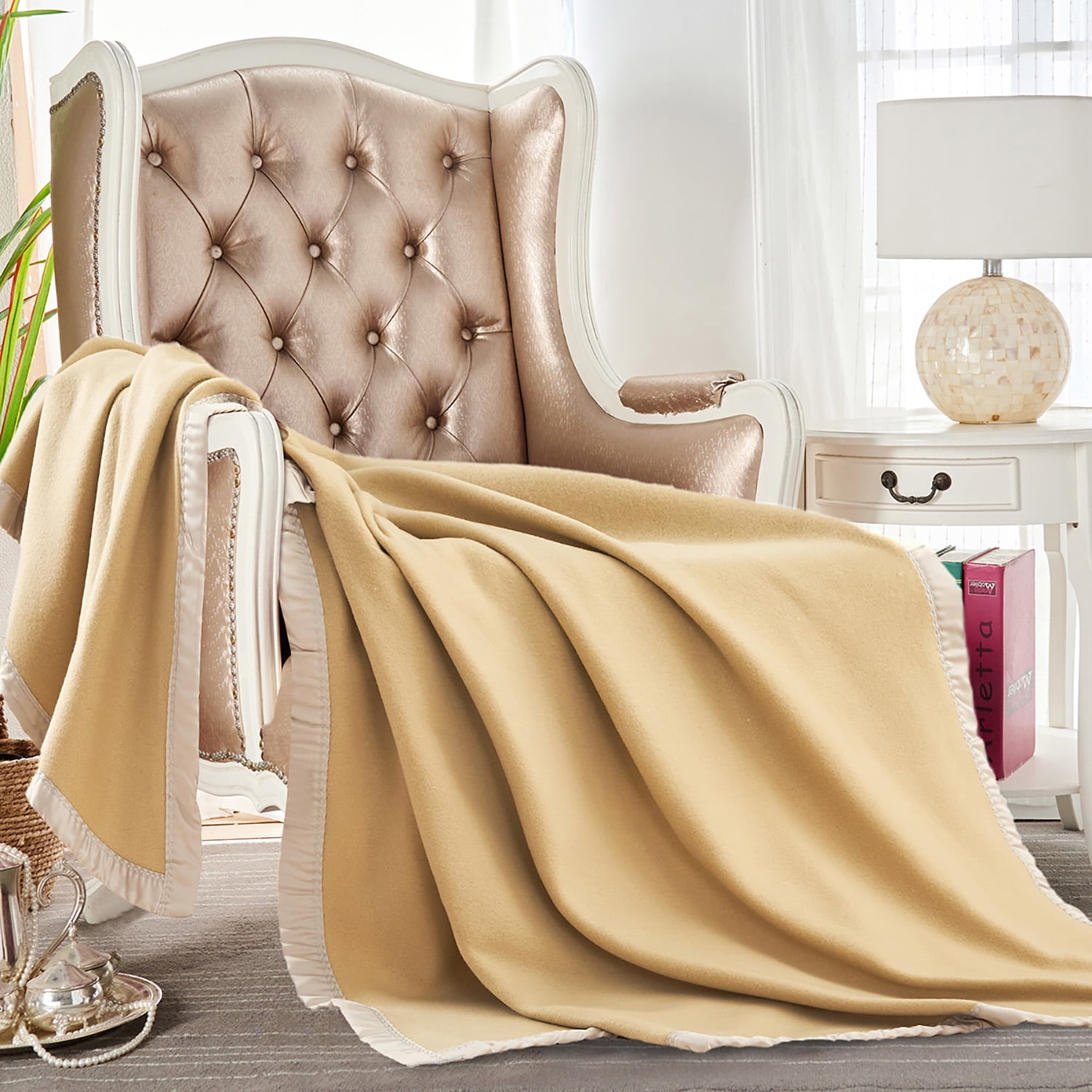 JML Soft Fleece Throw Blanket (50"x60"),Cozy Plush Warm Fleece Bed Couch Throw Blanket