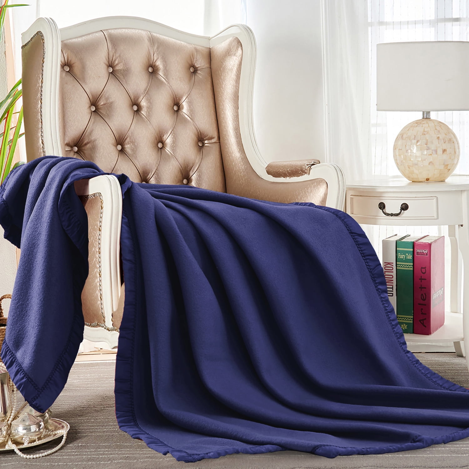JML Soft Fleece Throw Blanket (50"x60"),Cozy Plush Warm Fleece Bed Couch Throw Blanket