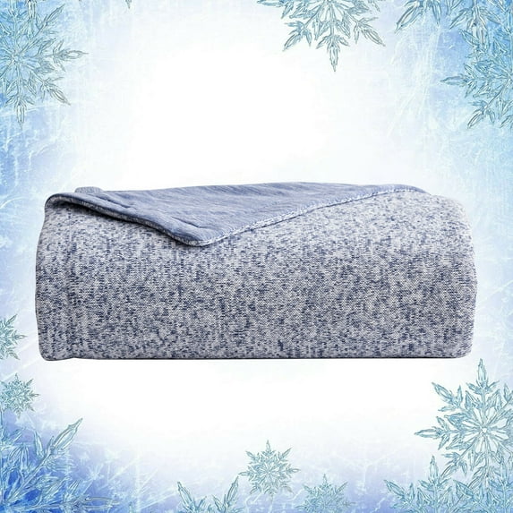 JML Soft Lightweight Microfiber Reversible Cooling Blanket,Throw(50"x60"),Blue