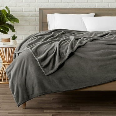 JML Soft Plush Fleece Blanket For Bed Sofa,Lightweight Flannel Blanket,Full/Queen 79"x81",Grey