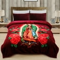 thumbnail image 1 of JML Soft Plush Fleece Blanket for Bed Queen 75"x87" 5lb,2 Ply Raschel Blanket Virgin Mary/Flower, 1 of 5