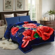 JML Thick Fleece Plush Blanket Korean Bed Blanket, 2 Ply Soft Warm Blanket King 85"x95",8.5lbs