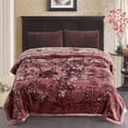 thumbnail image 1 of JML Thick Warm Winter Fleece Blanket For King Bed 2 Ply Reversible Soft Raschel Blanket,87"x94",10.5lb, Bean Paste Color, 1 of 8