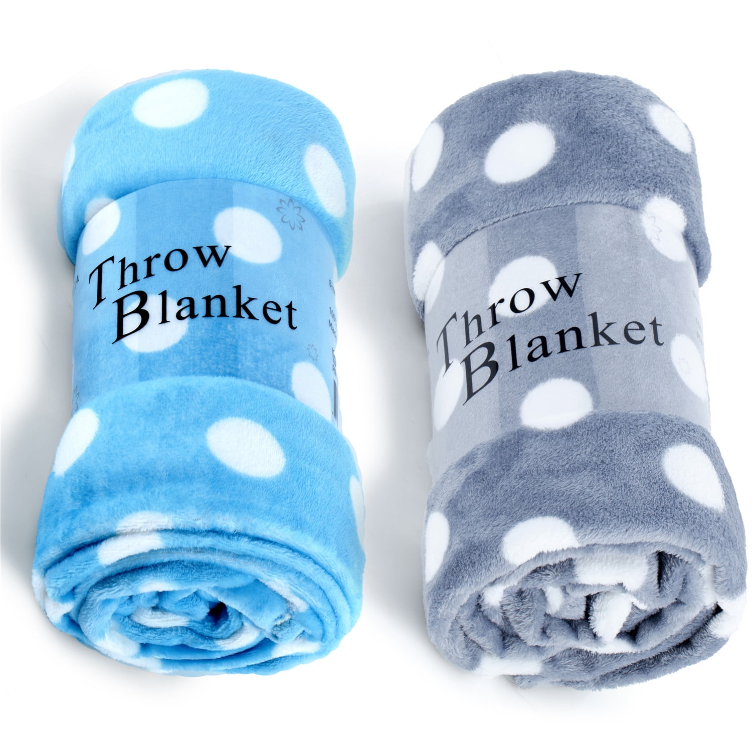 JML Throw Blanket 50"x60" Soft Cozy Flannel Fleece Throw Blanket for Sofa Couch Bed, 2Pack